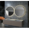 Miroir rond à led rétro-éclairé Anti-buée Mod. Fun noir mat