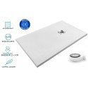 Receveur de douche extra-plat Blanc AIRSTONE ECO Ral 9003 + Bonde