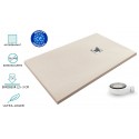 Receveur de douche extra-plat Beige AIRSTONE ECO RAL 9001 + Bonde