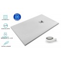 Receveur de douche extra-plat Gris Clair AIRSTONE ECO RAL 7035 + Bonde