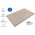 Receveur de douche extra-plat Moka AIRSTONE ECO Ral 1001 + Bonde