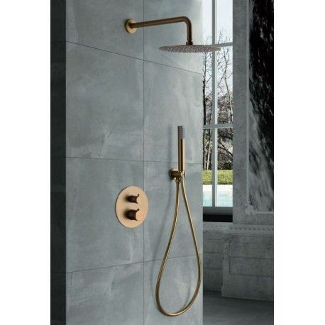 ENSEMBLE DE DOUCHE THERMOSTATIQUE ENCASTRÉ OR BROSSÉ SÉRIE LINE