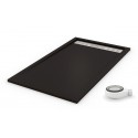 Receveur de douche extra plat PREMIUM Noir Ral 9005 + Bonde