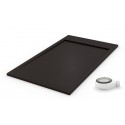 Receveur de douche extra plat AMBIENTE Noire Ral 9005 + Bonde