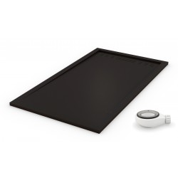 Receveur de douche extra plat PREMIUM PRO Noire Ral 9005 + Bonde