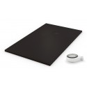 Receveur de douche extra plat NATURAL PRO Noir Ral 9005 + Bonde